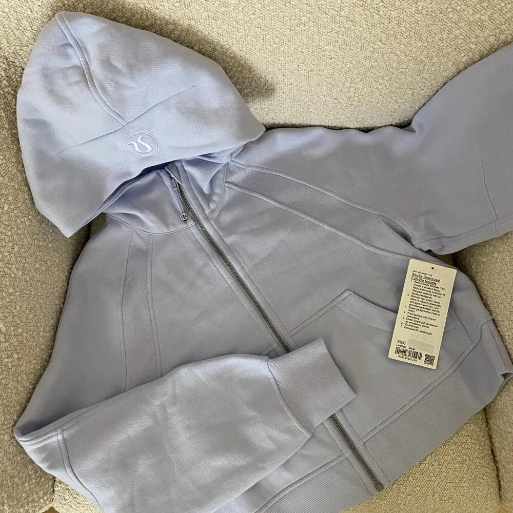 New Lululemon Scuba Oversized Full-Zip Hoodie 'Serene Blue' Size XS/S
